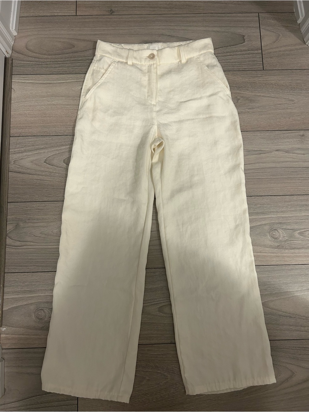 H&M Ivory Wide-Leg Trousers